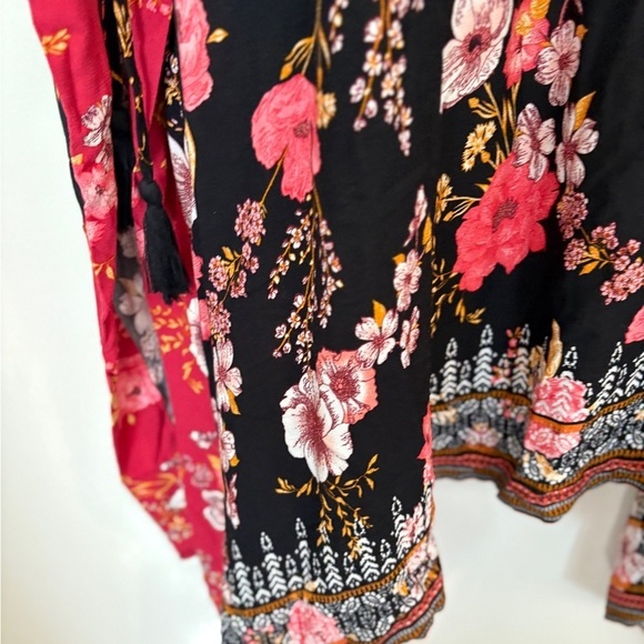 Knox Rose Romantic Boho Witchy Floral Duster Kimono Cover UP SZ XL/XXL - Picture 14 of 16